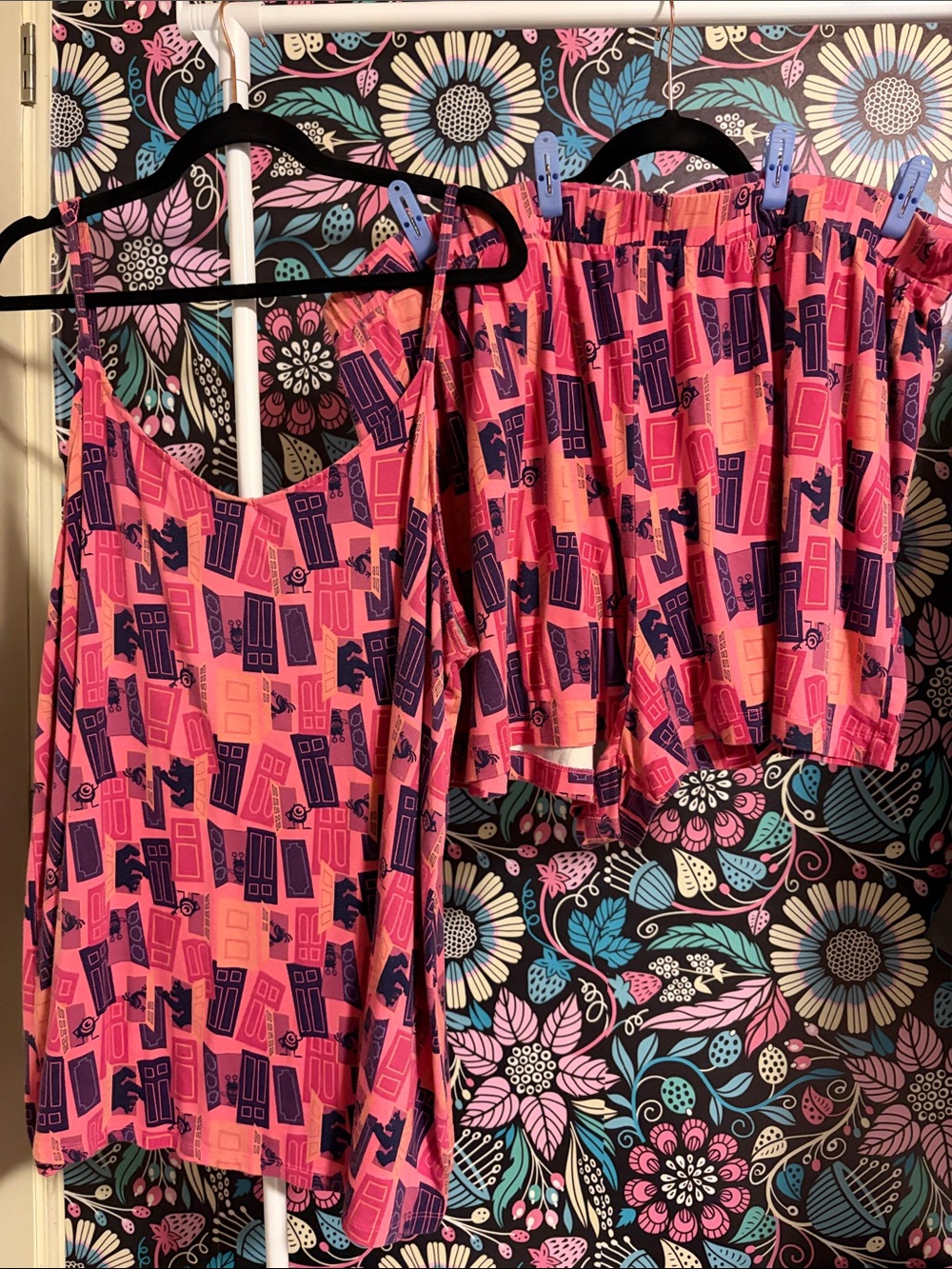 Women’s Monsters Inc Pink Printed Tank & Shorts Pajama Set